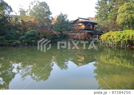 2020年11月秋の早朝の京都御所の紅葉 97284250