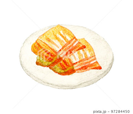 キムチ　発酵食品の手描き水彩イラスト素材 97284450