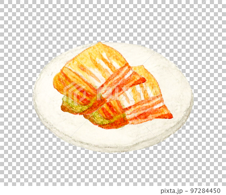 發酵食品泡菜手繪水彩插畫素材 97284450