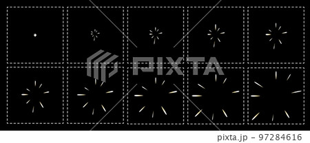 Shine effect sprite. Blast fx game sequence. Vector sunlight sparkle radiance animation stages, motion loop or storyboard. Star flash or boom video effect, explosion glare animated motion frame Shine effect sprite. Blast fx game sequence. Vector sunlight sparkle radiance animation stages, motion loop or storyboard. Star flash or boom video effect, explosion glare animated motion frame 97284616
