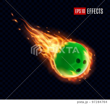 Bowling ball with fire flames. Vector design…のイラスト素材 [97284764] - PIXTA