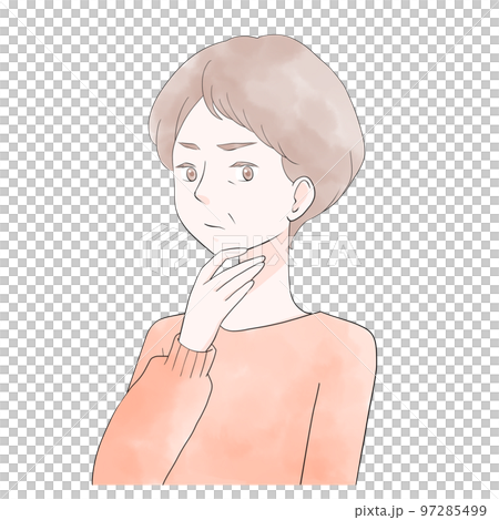 一個憂心忡忡的高級女人的插圖(動漫繪畫)(水彩風格) 一個憂心忡忡的高級女人的插圖(動漫繪畫)(水彩風格) 97285499