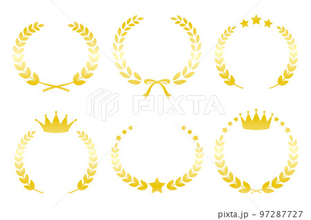 勝利を表す月桂樹のフレームセット 勝利を表す月桂樹のフレームセット 97287727