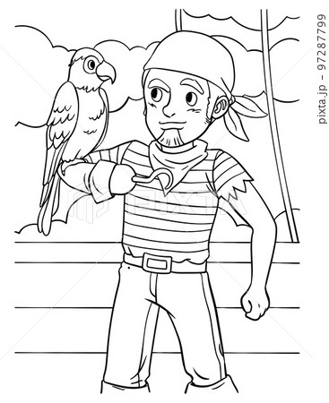 pirate parrot coloring page