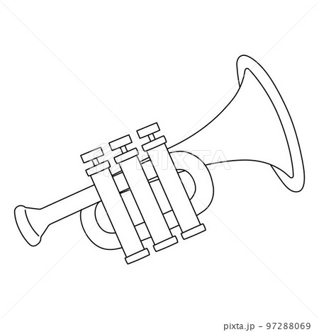 Mardi Gras Trumpet Isolated Coloring Page for Kids Mardi Gras Trumpet Isolated Coloring Page for Kids 97288069