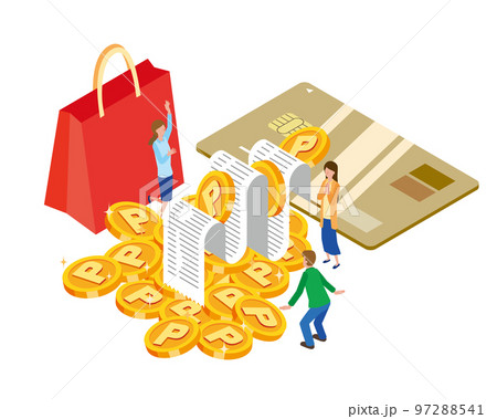クレジットカードでの買い物ポイントのイメージイラスト 97288541
