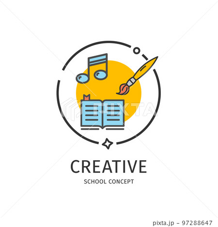 School Thin Line Icon Concept. Vector 97288647
