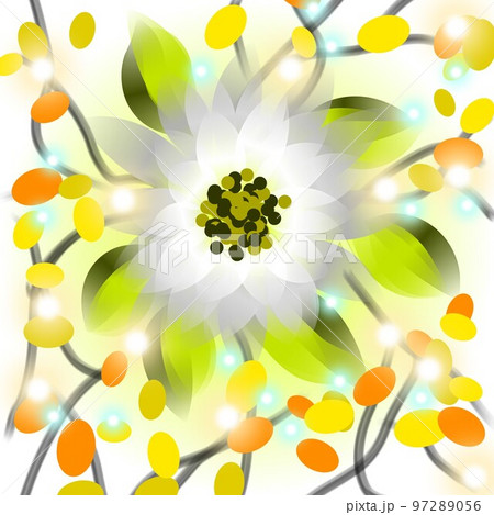Floral illustration. Fantastic landscape, bright magical colors. Radiant image. Fictional reality. Floral illustration. Fantastic landscape, bright magical colors. Radiant image. Fictional reality. 97289056