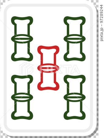 Sticker-style mahjong tile illustration 97289244