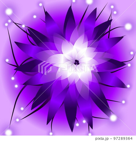 Floral illustration. Fantastic landscape, bright magical colors. Radiant image. Fictional reality. 97289364