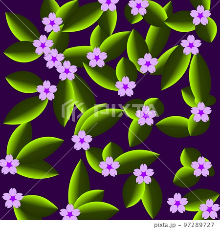 Floral illustration. Fantastic landscape, bright magical colors. Radiant image. Fictional reality. 97289727