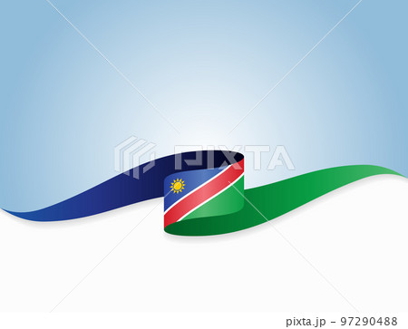 Namibian flag wavy background layout. Vector illustration. 97290488