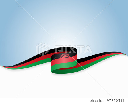 Malawian flag wavy background layout. Vector illustration. 97290511