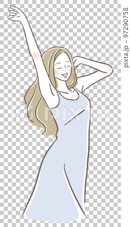 A woman growing pleasantly A woman growing pleasantly 97290758