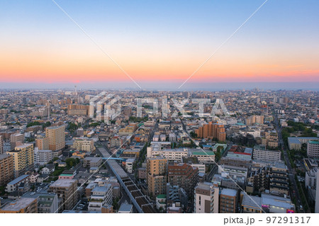 東京都江戸川区 タワーホール船堀展望室から見る東京の住宅街 東京都江戸川区 タワーホール船堀展望室から見る東京の住宅街 97291317