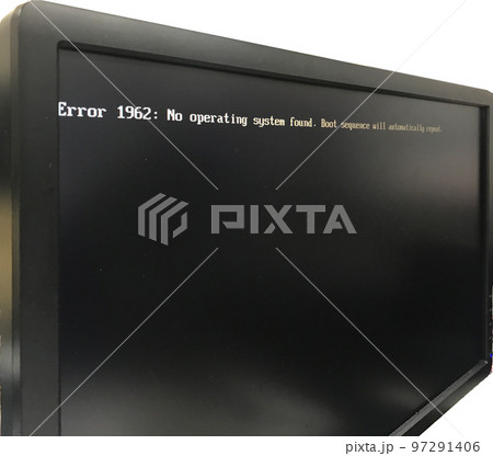 パソコンOS起動エラー画面斜め パソコンOS起動エラー画面斜め 97291406
