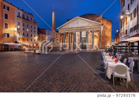Rome, Italy at the Pantheon at Night 97293576