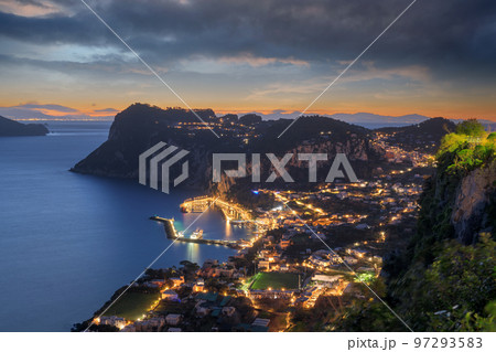 Capri, Italy with Marina Grande at dusk Capri, Italy with Marina Grande at dusk 97293583