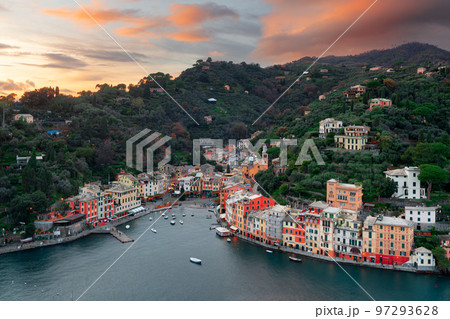 Portofino, Italy Fishing Village at Dusk 97293628