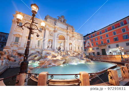 Trevi Fountain at Twilight in Rome, Italy 97293631