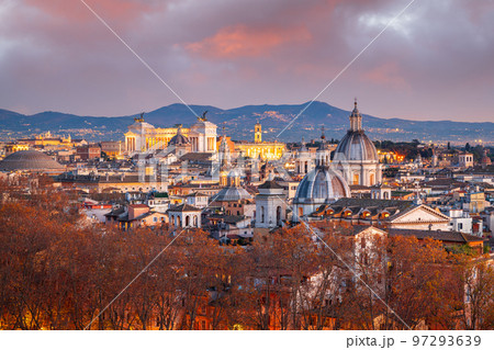 Rome, Italy Historic Skyline at Dusk Rome, Italy Historic Skyline at Dusk 97293639