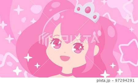 キラキラしたお姫様のイラスト_16:9 97294291