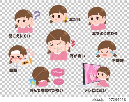 Illustration material of symptoms of otitis media 97294938