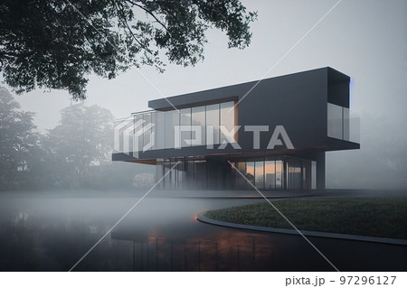 3d rendering of modern cozy house, 3d illustration 97296127
