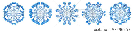 Snowflakes Dark Blue Ice Crystal Winter Symbol Snowflakes Dark Blue Ice Crystal Winter Symbol 97296558