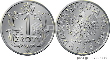 reverse Polish Money one zloty coin 1929 reverse Polish Money one zloty coin 1929 97298549