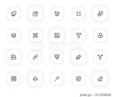 Design tools line icons set. Editable Stroke. 24x24 Pixel Perfect. Design tools line icons set. Editable Stroke. 24x24 Pixel Perfect. 97299898