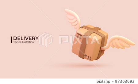 Realistic 3d Design of Fast delivery. Vector illustration 97303692