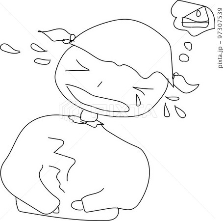 おなかがすいて泣いている女の子のキャラクターイラスト おなかがすいて泣いている女の子のキャラクターイラスト 97307539