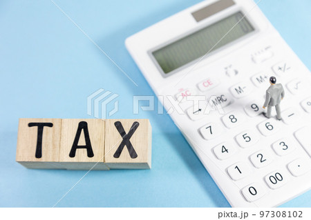 文字ブロック　TAXと電卓 97308102
