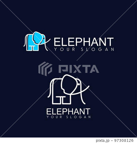 Simple and funny Elephant image graphic icon logo design abstract concept vector stock. Can be used as a symbol associated animal or cartoon 97308126