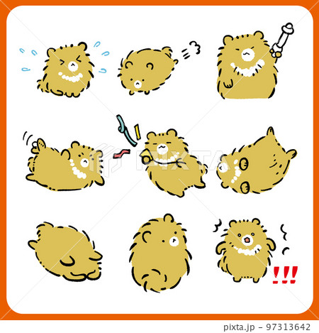 ポメラニアン表情イラスト02 97313642