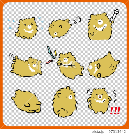 ポメラニアン表情イラスト02 97313642