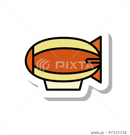 ステッカー風の単品乗り物イラスト　浮遊船 97315156