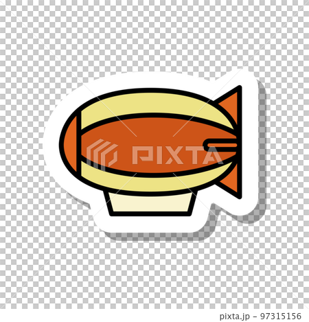 ステッカー風の単品乗り物イラスト　浮遊船 97315156