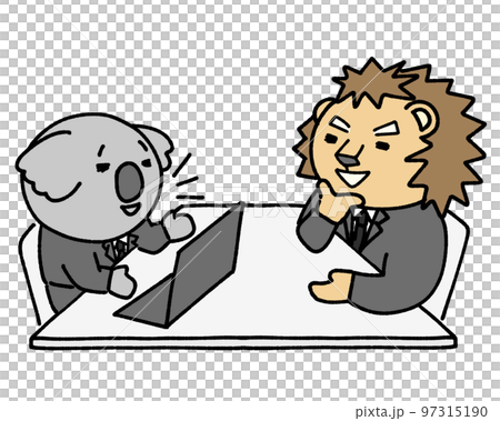 Business koala and lion salaryman Business koala and lion salaryman 97315190