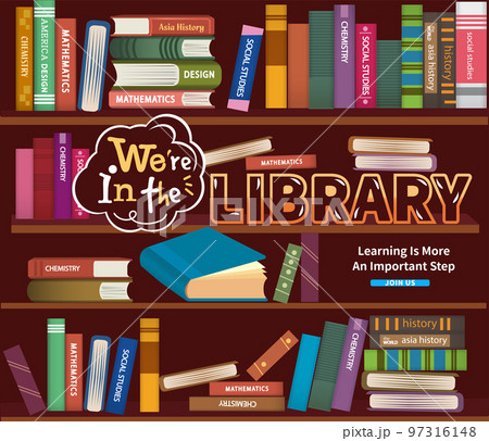 we are in the libraryのイラスト素材 [97316148] - PIXTA