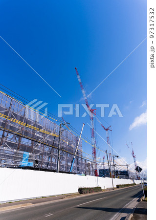 半導体受託生産の世界最大手、台湾積体電路製造(TSMC)最新建設風景(2022年12月)熊本県菊陽町 半導体受託生産の世界最大手、台湾積体電路製造(TSMC)最新建設風景(2022年12月)熊本県菊陽町 97317532
