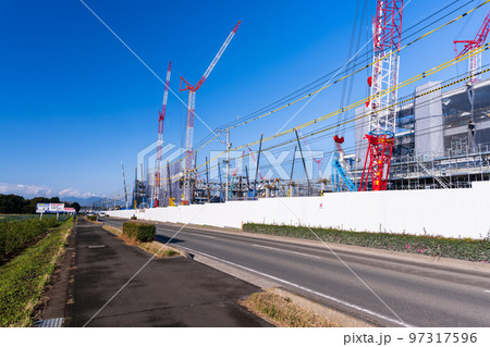 半導体受託生産の世界最大手、台湾積体電路製造（TSMC）最新建設風景(2022年12月)熊本県菊陽町 97317596