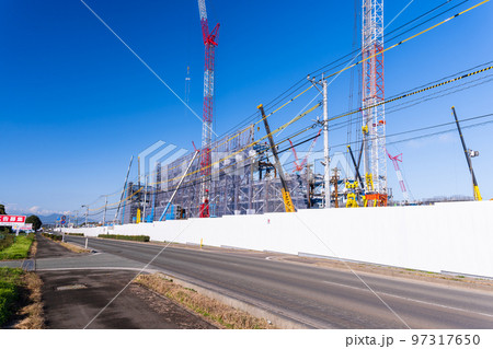 半導体受託生産の世界最大手、台湾積体電路製造(TSMC)最新建設風景(2022年12月)熊本県菊陽町 半導体受託生産の世界最大手、台湾積体電路製造(TSMC)最新建設風景(2022年12月)熊本県菊陽町 97317650