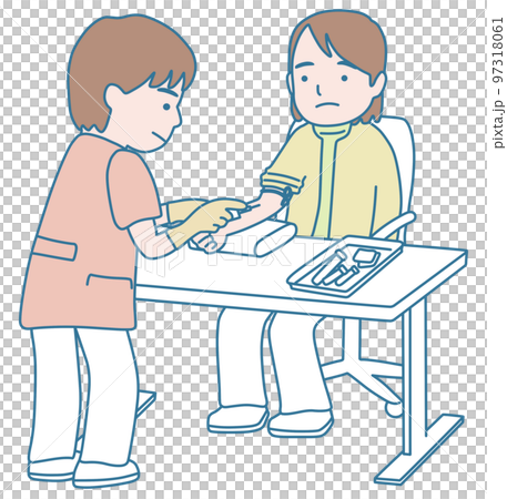 醫護人員和患者抽血 醫護人員和患者抽血 97318061