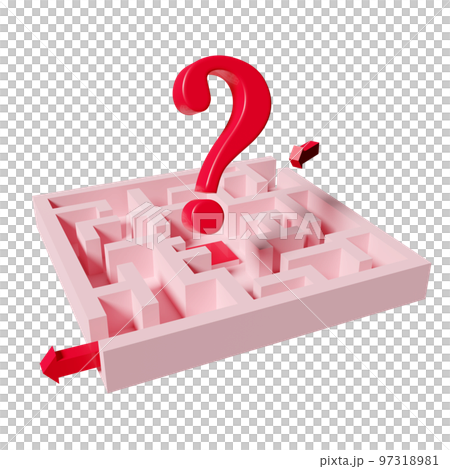 maze with question mark symbol, arrow isolated. FAQ or frequently asked questions, finding solution, business strategy concept, 3d illustration, 3d render maze with question mark symbol, arrow isolated. FAQ or frequently asked questions, finding solution, business strategy concept, 3d illustration, 3d render 97318981
