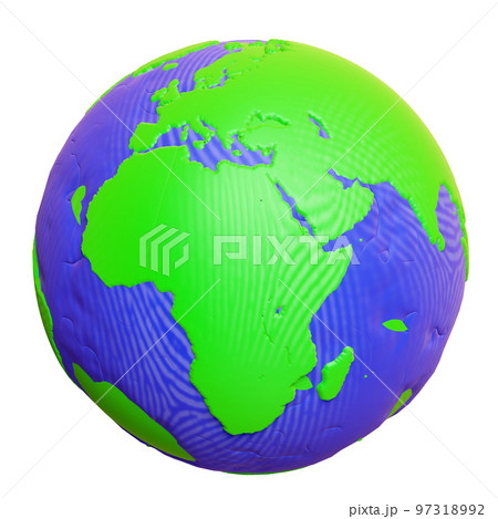 3d planet earth from plasticine isolated. world clay toy icon, earth day concept, 3d render illustration 97318992