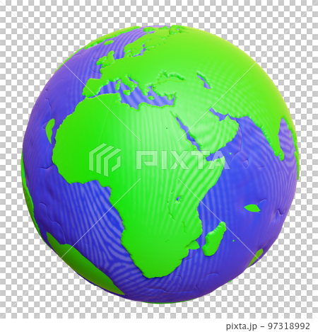 3d planet earth from plasticine isolated. world clay toy icon, earth day concept, 3d render illustration 97318992