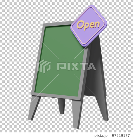 store front green sign with purple label open isolated. concept 3d illustration or 3d render store front green sign with purple label open isolated. concept 3d illustration or 3d render 97319177