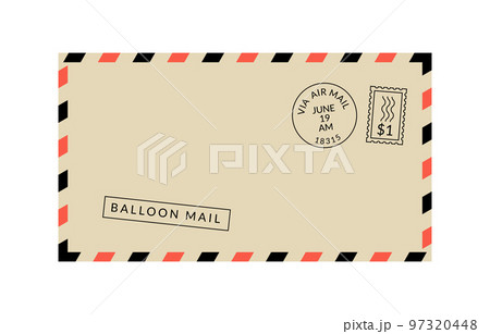 Retro Air Mail Envelope With Stamps 97320448